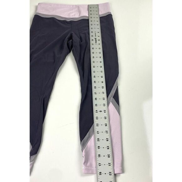 Athleta Colorblock Ankle Leggings Womens Medium Gray Pink Athleisure BK0468 - Picture 5 of 7